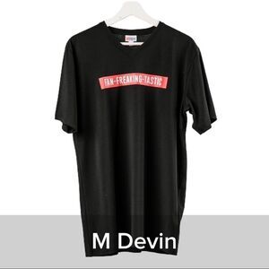 Lularoe Devin V-Neck Tee Fan-Freaking-Tastic - Size Medium